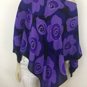 Hand Painted Silk Poncho $500