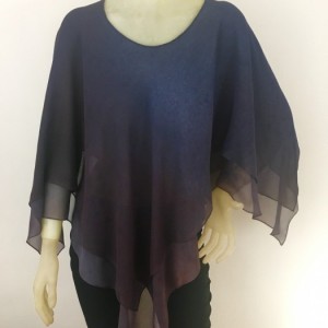 Hand Painted Silk Poncho$350