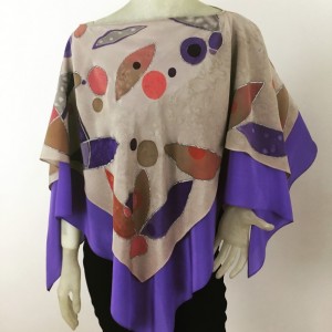 Hand Painted Silk Poncho