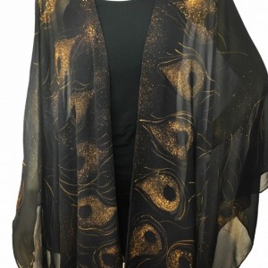 Hand Painted Silk Cape $550